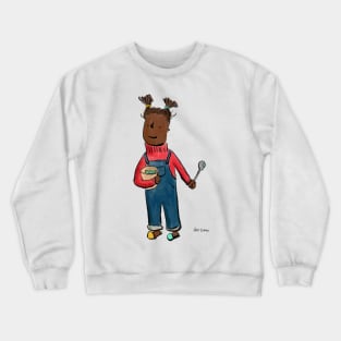 Girl eating ice cream in bucket Crewneck Sweatshirt